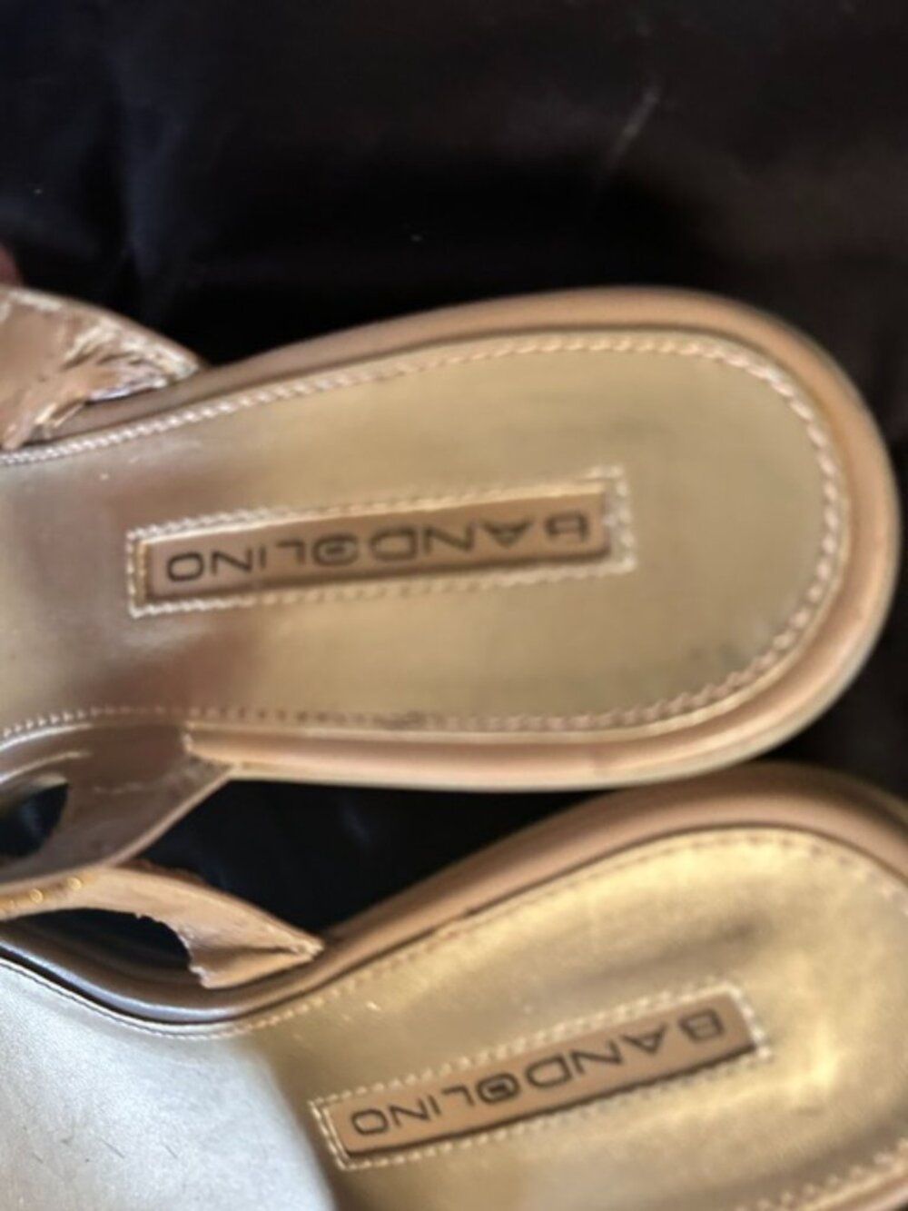 size 81/2 8.5 womens gold bling shoes sandals 8 1/2 eight - Picture 2 of 8